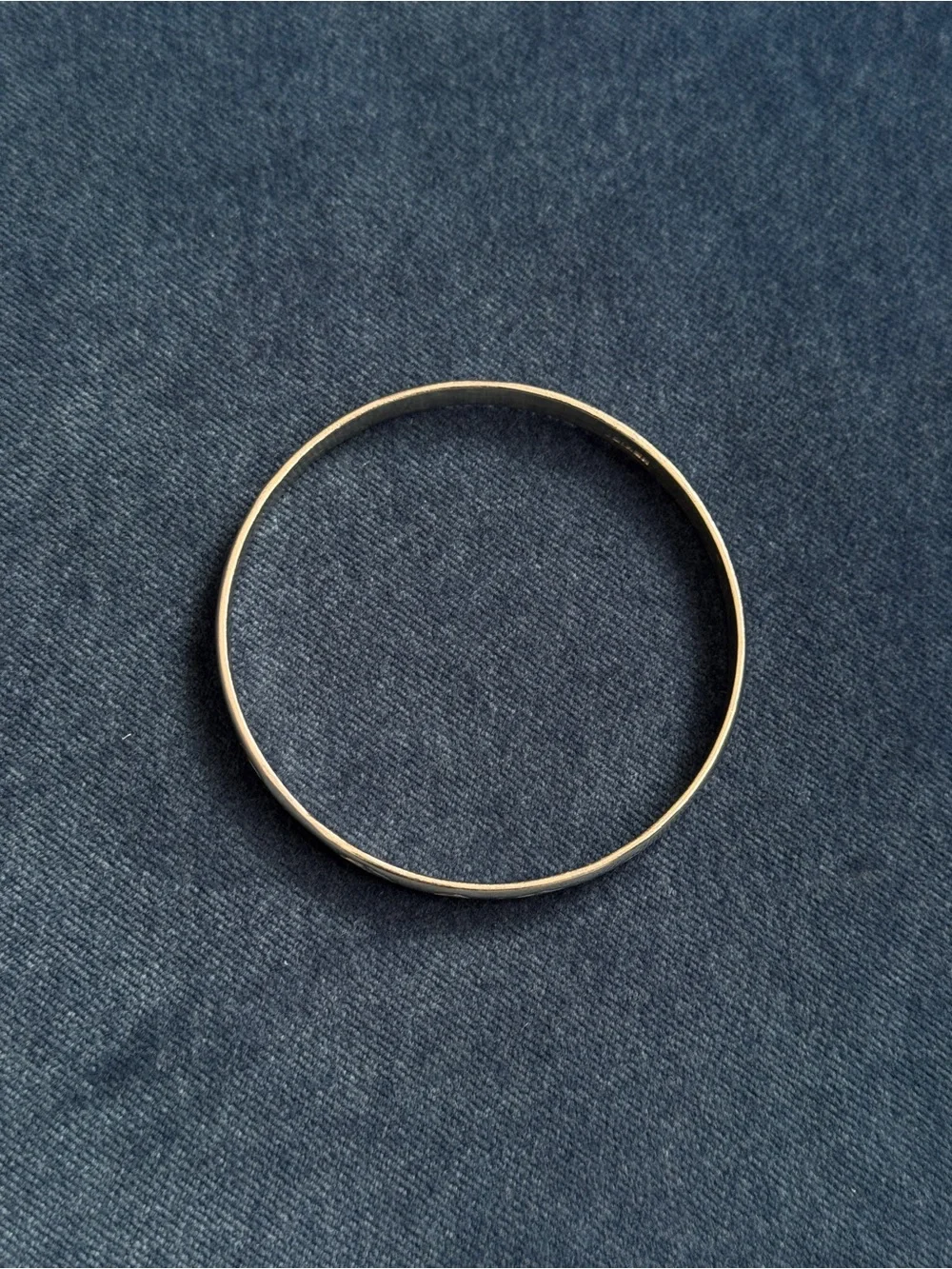 Vintage Mexico 925 Sterling Silver Flower engraved Bangle Bracelet